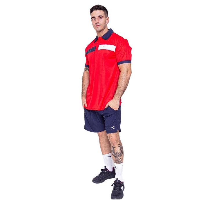 Diadora Polo Masculino Dryfit-Polo-With-Chest-Contrast Red
